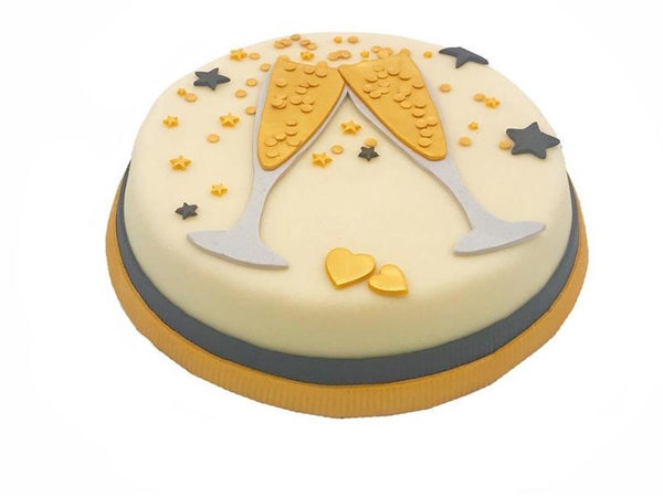 Glitter Champagnegl.-taart KLEIN (6-8 p)